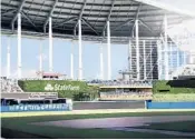  ?? MIAMI MARLINS/COURTESY ?? The Marlins unveiled their new Center Field Zone and standing room only sections at Marlins Park, taking the place of the former home run sculpture.