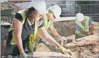  ??  ?? Archaeolog­ists at work at the site of Northaller­ton’s former prison.