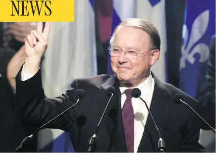  ?? PAUL CHIASSON / THE CANADIAN PRESS FILES ?? Bernard Landry salutes as he’s acclaimed leader of the Parti Québécois on March 2, 2001. Landry has died at age 81.