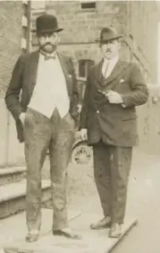  ?? NOVA SCOTIA ARCHIVES ?? Leo Koretz, left, after his arrest in Halifax in November 1924.