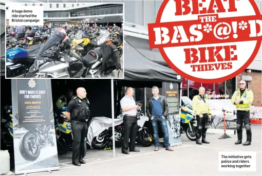  ??  ?? A huge demo ride started the Bristol campaign The initiative gets police and riders working together