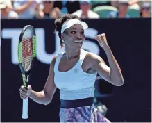  ?? JOE CASTRO, EPA ?? The USA’s Venus Williams, above, defeated Kateryna Kozlova in their Australian Open first-round match.