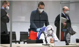  ?? ?? Irmgard Furchner at the trial in Itzehoe in October. Photograph: Reuters