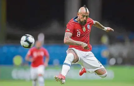  ?? AGENCIA AFP ?? Arturo Vidal es uno de los referentes de la selección chilena. Es representa­nte de la garra, de la fuerza en el medio del campo.