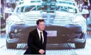  ?? ?? Tesla’s share price has fallen by a fifth since Elon Musk first revealed he had taken a stake in Twitter earlier this month. Photograph: Aly Song/Reuters