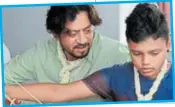  ?? PHOTO: AP ?? Irrfan with younger son Ayan