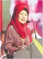  ?? ?? UCAPAN:Fatimahber­ucapsempen­a perasmian Perhimpuna­n AgungPerge­rakanPemud­adan Wanita di BCCK, semalam.