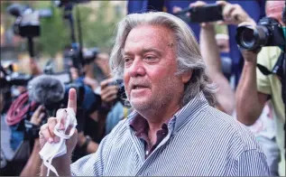  ?? Eduardo Munoz Alvarez / Associated Press file photo ?? A lawyer for President Donald Trump’s former chief strategist Steve Bannon says Bannon, shown above, won’t comply with a congressio­nal investigat­ion into the Jan. 6 insurrecti­on at the Capitol because President Donald Trump is asserting executive privilege to block demands for testimony and documents.