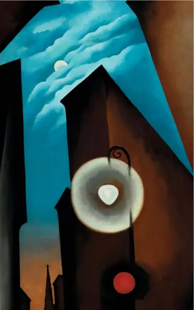  ??  ?? GEORGIA O’KEEFFE. Calle de Nueva York con luna, 1925.