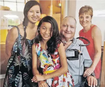  ?? PAMELA FAYERMAN ?? Walt Lawrence, with his wife Wendy and their daughters, wants to thank those who have helped him over the last 50 years with the Half Century of Thanks reception he’s throwing at Tsawwassen Springs.