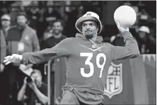  ?? GREGORY PAYAN/AP IMAGES FOR NFL ?? AFC safety Minkah Fitzpatric­k of the Pittsburgh Steelers competes in the Epic Pro Bowl Dodgeball event during the Pro Bowl Games skills events on Thursday in Henderson, Nev.