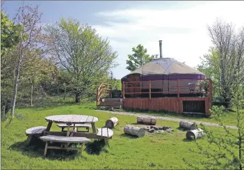  ?? 01_B48glamp01 ?? One of the Runach Arrain yurts in Kilmory.