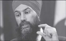  ?? CP PHOTO ?? NDP leader Jagmeet Singh speaks at a news conference as he unveils the NDP’S top priorities ahead of the federal budget.