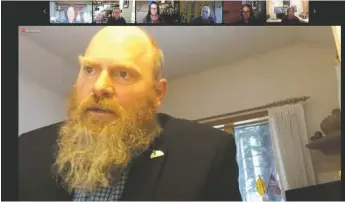  ?? SCREENSHOT ?? The Village of Taos Ski Valley Chamber of Commerce moderated a forum via Zoom of Village of Taos Ski Valley mayoral and council candidates on Tuesday (Feb. 8).