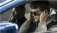  ?? WILSON WEBB/SONY/TRISTAR PICTURES ?? Ansel Elgort, right, and Jamie Foxx in Edgar Wright’s new film Baby Driver. There’s better car action than in the most recent Fast and Furious instalment, Star critic Peter Howell writes.