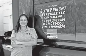  ?? FRED SQUILLANTE/COLUMBUS DISPATCH ?? Samantha Smith co-owns a transporta­tion company, Elite Freight Services and is the sole owner of a freight brokerage firm, Advanced Transport Solutions.