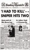  ?? File 1959 ?? The Chronicle’s front page on Aug. 16, 1959, led with the story about Thomas Antonio Gutierrez’s shooting spree.