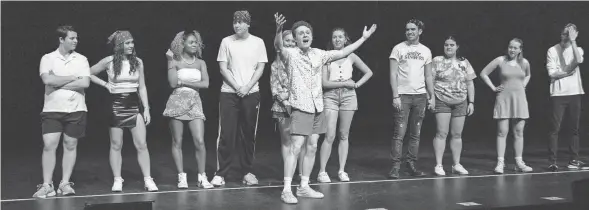  ?? PROVIDED BY TRE GOODHUE, UNIVERSITY OF NOTRE DAME ?? The cast rehearses a scene for the University of Notre Dame's film, television and theater department's production of the 1975 musical “A Chorus Line” that opens April 18 and continues through April 21, 2024, at the DeBartolo Performing Arts Center.