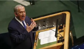  ?? CARLO ALLEGRI/REUTERS ?? In a speech at the UN, Israeli Prime Minister Benjamin Netanyahu accused Iran of setting up terrorist cells.