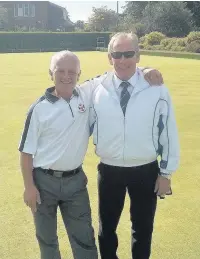  ??  ?? Success David Roberston, winner of the Sir John Train trophy, with Pat Doherty