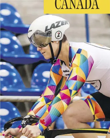  ?? RACHELVMCK­INNON/INSTAGRAM ?? Rachel McKinnon, a transgende­r cyclist, won the UCI Masters Track Cycling World Championsh­ip in the women’s 35-44 age bracket in Los Angeles last week.