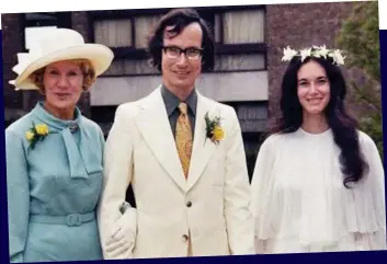  ??  ?? Strained: Terri and husband David on their wedding day, and his mother Betty