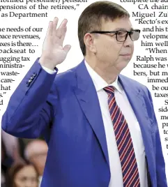  ?? JESSE BUSTOS ?? Finance Secretary Ralph Recto breezes through Commission on Appointmen­ts yesterday. the