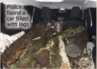  ?? ?? Police found a car filled with logs