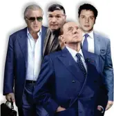  ??  ?? Dell’Utri, Riina, Berlusconi e Giuseppe Graviano