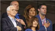  ?? SAM RICHE / TNS ?? Vice President Mike Pence left the game after players knelt during the national anthem.