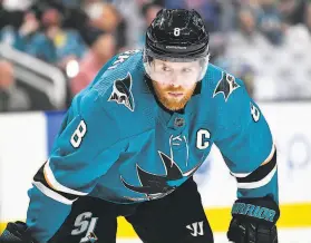  ?? Brandon Magnus / NHLI via Getty Images ?? Joe Pavelski, one of the most popular players in Sharks’ history, is reportedly ready to sign a threeyear deal with the Dallas Stars.