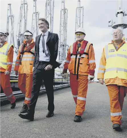  ?? PICTURE: MICHAEL GILLEN ?? 0 Ineos chairman Jim Ratcliffe, centre, deserves praise for his stand, says Brian Wilson