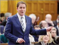  ?? CP PHOTO ADRIAN WYLD ?? Leader of the Opposition Andrew Scheer rises Wednesday during question period in the House of Commons.