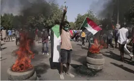  ?? Photograph: Marwan ?? Demonstrat­ors in Khartoum take part in a protest on Sunday against the October military coup and the subsequent deal that reinstated Abdalla Hamdok.