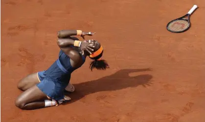  ?? Photograph: David Vincent/AP ?? Serena Williams celebrates defeating Maria Sharapova at the 2013 French Open final.