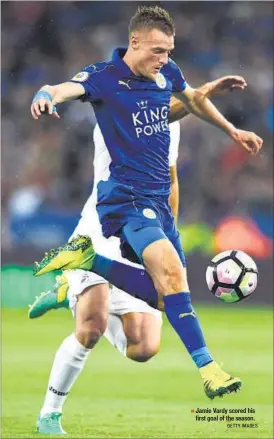  ?? GETTY IMAGES ?? Jamie Vardy scored his first goal of the season.