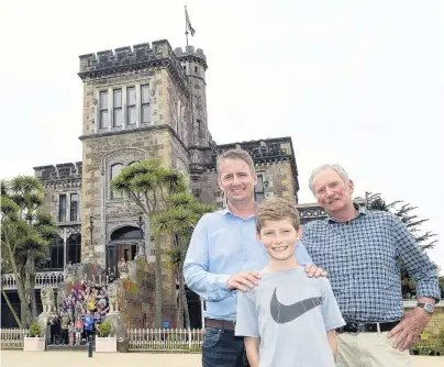  ?? PHOTOS: STEPHEN JAQUIERY ?? Living history . . . Descendant­s of Larnach Castle architect Robert Arthur Lawson, (from left) Rob, Sam and Jim Lawson, visited the castle yesterday. Right: Robert Arthur Lawson.