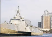  ?? BRYNN
ANDERSON /
AP 2016 ?? The USS Gabrielle Giffords is docked in Mobile, Ala., at the Austal USA shipyards. The ship is named in honor of former U.S. Rep. Gabrielle “Gabby” Giffords of Arizona.