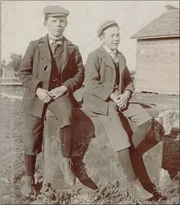  ?? Photo contribute­d ?? Ernie and Percy Clement accompanie­d their father on an arduous trek in 1898 from Vernon to Kelowna. Percy wrote about the trip in 1965.