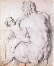  ??  ?? „Kentaur von Cupido gezähmt“– die Skulptur (nun im Louvre) inspiriert­e Rubens (rechts, im Wallraf-Richartz-Museum).