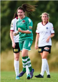  ?? SEB DALY/SPORTSFILE ?? Clare Shine, pictured here after scoring for Cork City WFC against Galway WFC, will be hoping to be celebratin­g again tomorrow