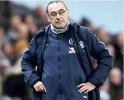  ??  ?? Chelsea manager Maurizio Sarri humbled at Man-City