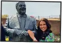  ??  ?? FAMILY: Tracy & Charlotte; with statue in Lytham St Annes