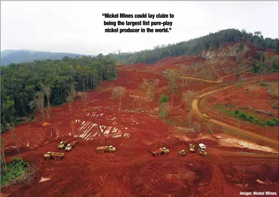  ?? Image: Nickel Mines. ?? The Hengjaya nickel laterite mine in Indonesia, which is in close proximity to the Indonesia Morowali Industrial Park operations and refining centre.