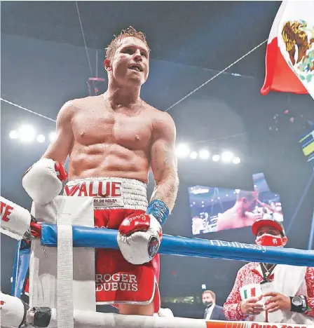  ?? MEXSPORT ?? Saúl Álvarez, en su última pelea contra Callum Smith.