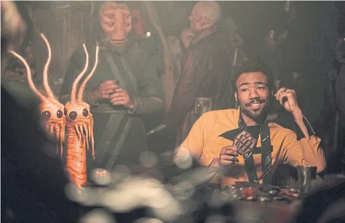  ?? Disney ?? Donald Glover como Lando Calrissian, un personaje pansexual, según comentó su guionista, el veterano Lawrence Kasdan