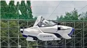  ?? AP ?? This picture shows a test flight of a manned ‘flying car’ at Toyota Test Field in Toyota, central Japan. —