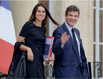  ??  ?? Aurélie Filippetti et Arnaud Montebourg (ici à l’Elysée en 2013) ont quitté le gouverneme­nt Valls en 2014.