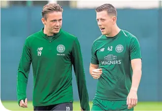  ??  ?? Callum McGregor with Scott Allan during their time together at Celtic Park
