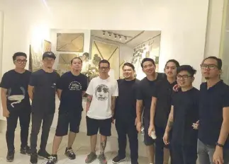  ??  ?? (From left) Levin Paras, Roy Rosatase, Erick Villarruz, Lynyrd Paras, Jett Osian, Lloyd Paras, Joseph Fraylon, Kiko Urquiola and Gian Miroe.